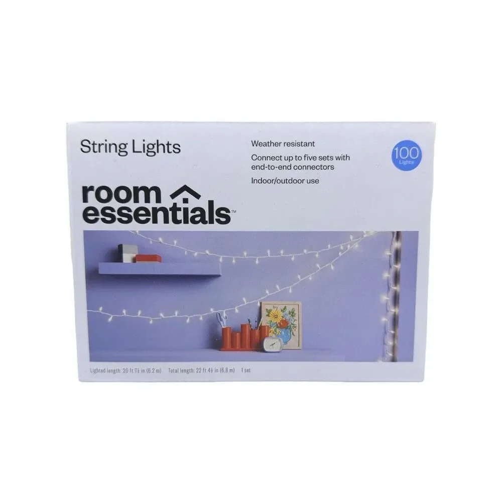 Room Essentials String Lights - 100 Clear Bulbs - Set of 2 Boxes